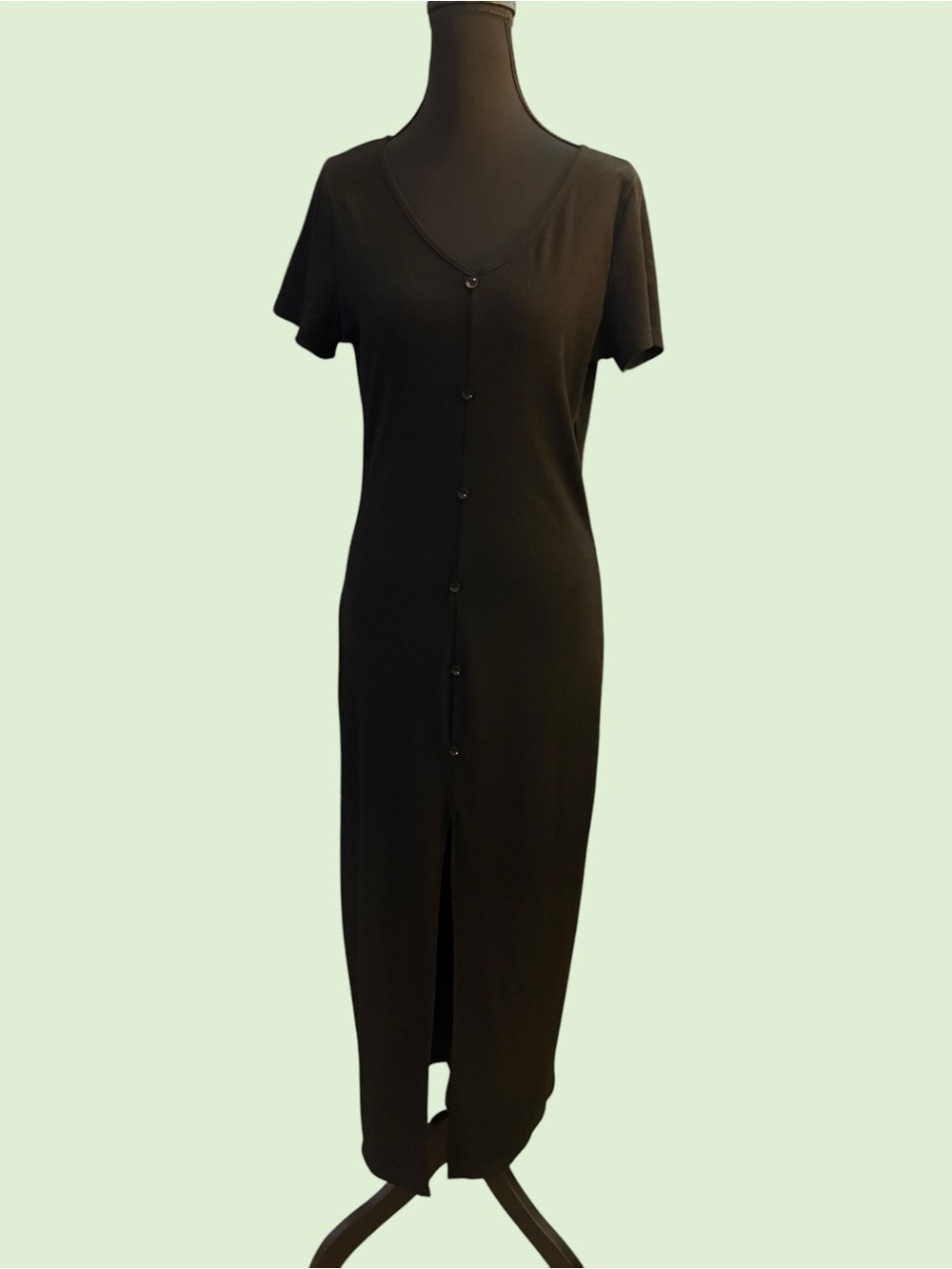 Halara Black Button Front Midi Dress Size Large